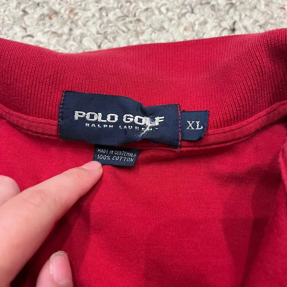 Polo Golf Ralph Lauren Long Sleeve Polo Shirt Sz XL Red Preppy Old Money